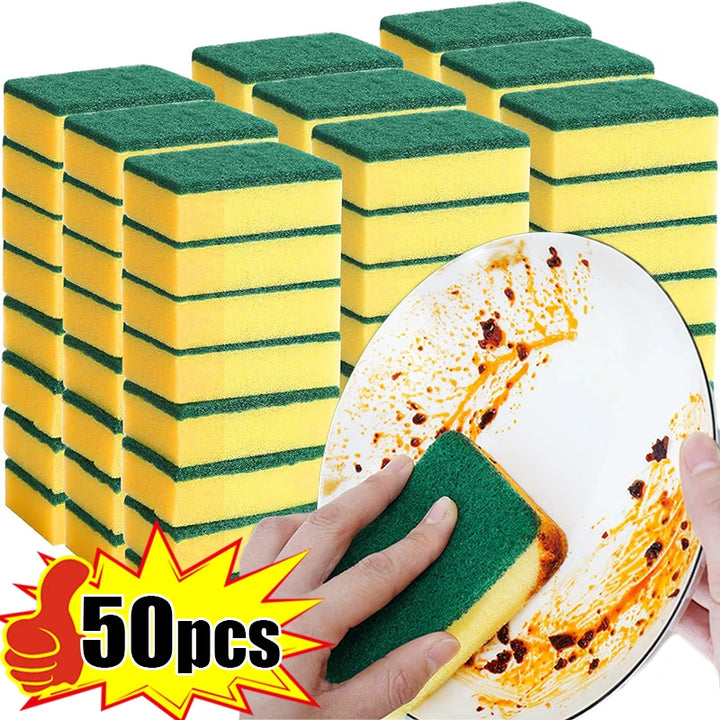 Esponja dupla face altamente absorvente, pote de limpeza mágica, esponja de ferrugem, escova de limpeza, ferramenta de limpeza de graxa de cozinha