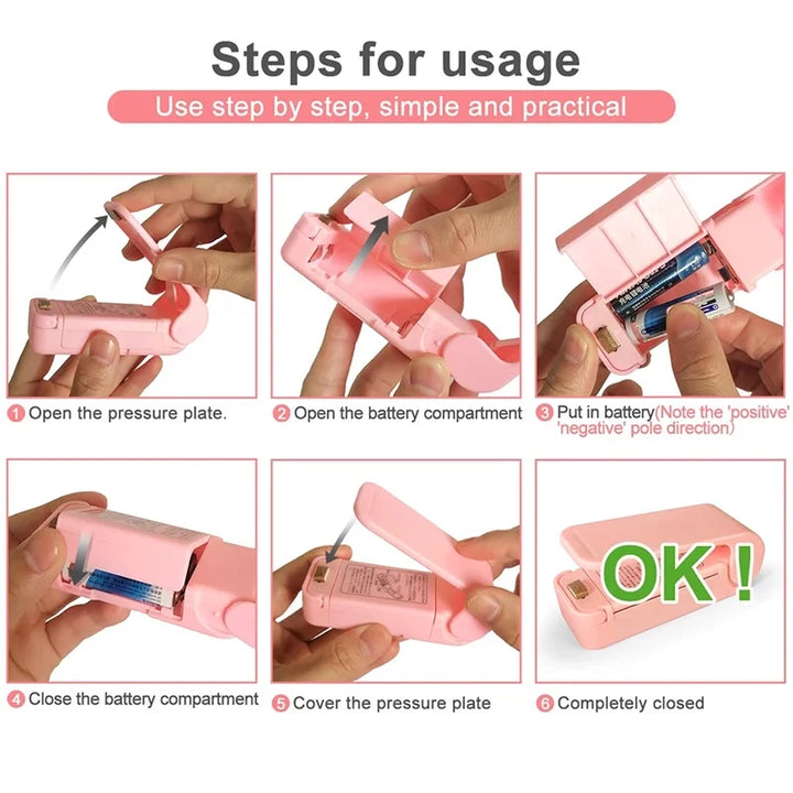 Mini Heat Bag Sealing Machine,package sealer bags,thermal plastic food bag closure,portable sealer,packaging heat sealer