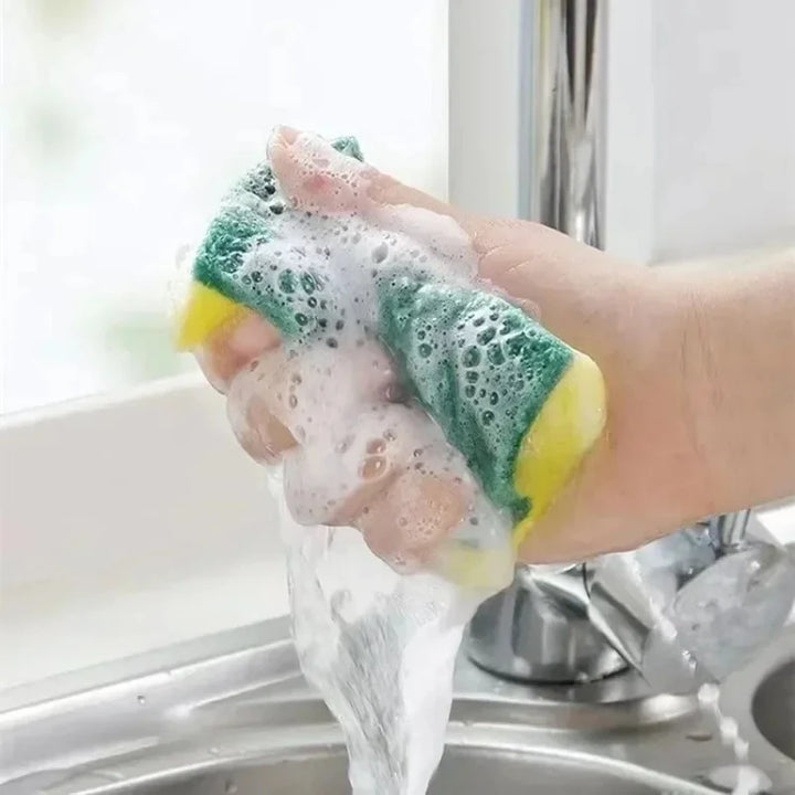 Esponja dupla face altamente absorvente, pote de limpeza mágica, esponja de ferrugem, escova de limpeza, ferramenta de limpeza de graxa de cozinha